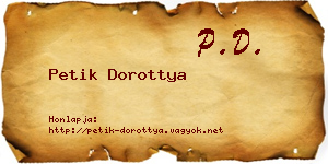 Petik Dorottya névjegykártya